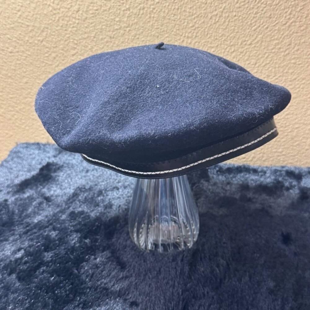 Vintage French Beaubasc Pure Wool Beret Hat Black